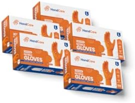 Orange Nitrile Gloves Durable Mechanics