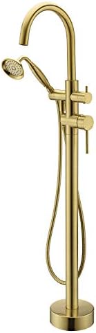 Freestanding bathtub faucet with hand shower