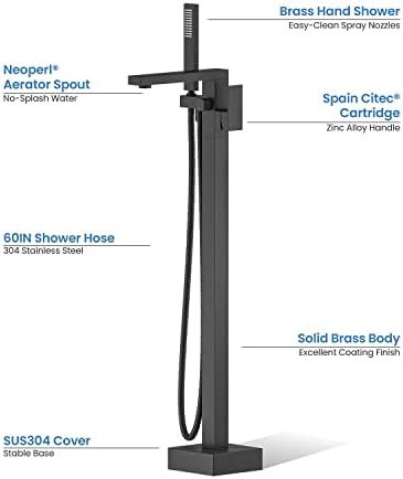 KIBI Cube Floor Mount Bathtub Faucet