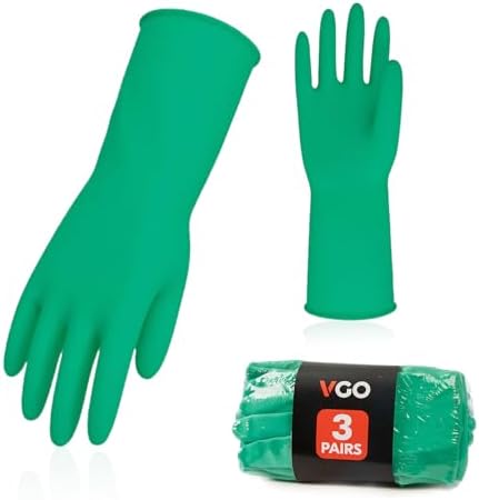 Vgo 3-Pairs Reusable Household Gloves with Long Sleeves