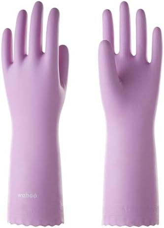 Wahoo Skin-Friendly Cleaning Gloves Reusable Flocked Cotton Gloves Dishwashing Perfect Grip