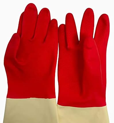 DBMIMPORTERS12 Dishwashing Latex Gloves for Cleaning Non-Slip Household Gloves