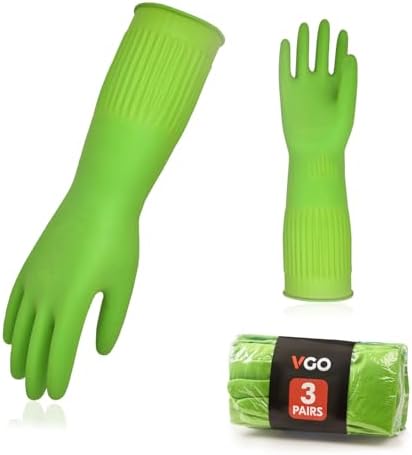 Vgo 3-Pair Dishwashing Gloves Essential Protection for Kitchen Beyond
