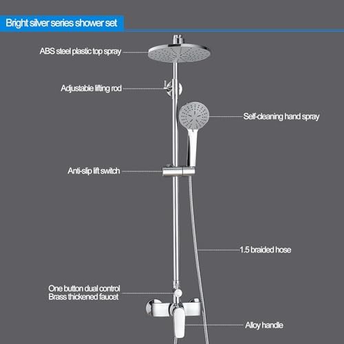 Delura Handheld Shower System with 5 Spray Modes