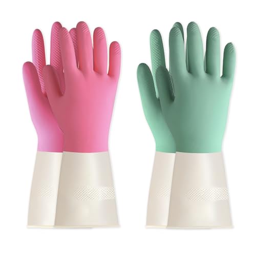BOOMJOY Eco-Friendly Heavy Duty Gloves 2 Pairs - Kitchen Bathroom More