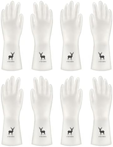 4 Pairs Reusable Cleaning Gloves for Kitchen and More