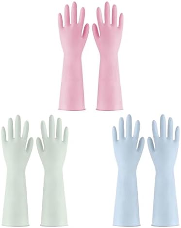 BechKCpro 3-Pair Durable Dishwashing Gloves Latex-Free 15 Long Cuff