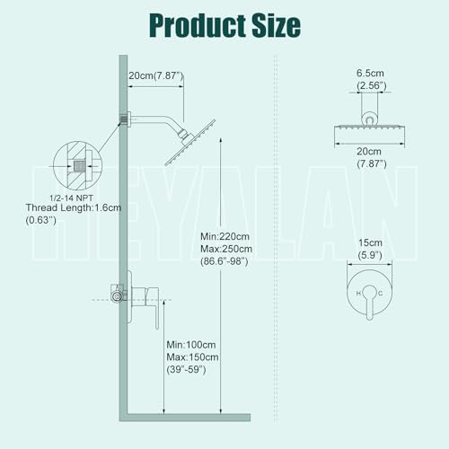 Stainless Steel Round Shower Head Set with NPT Male Valve