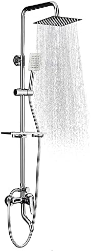 iMeshbean Stainless Steel Silver Shower Faucet Set Wall Mount Triple Function