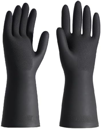 4 Pairs Non-Slip Rubber Dishwashing Gloves for Kitchen and Housework
