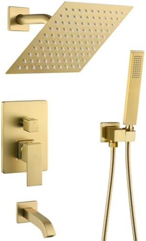 Luxury Brushed Gold Bathroom Shower System