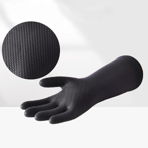 4 Pairs Non-Slip Rubber Dishwashing Gloves for Kitchen and Housework