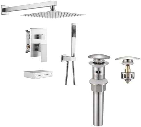 KES Bathtub Faucet Set with Waterfall Spout and Handheld Shower