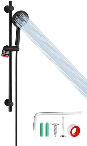 Adjustable 316 Stainless Steel Shower Head with 30-inch Slide Bar Hose