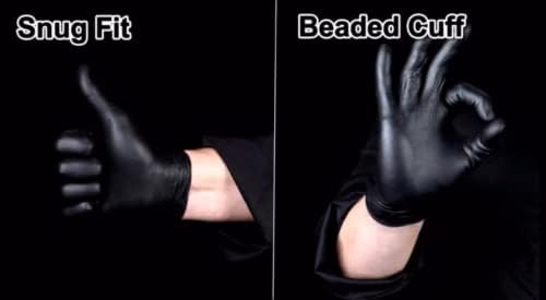 BNM Health First Glove Black Nitrile Disposable Gloves 6 Mil Latex Powder Free