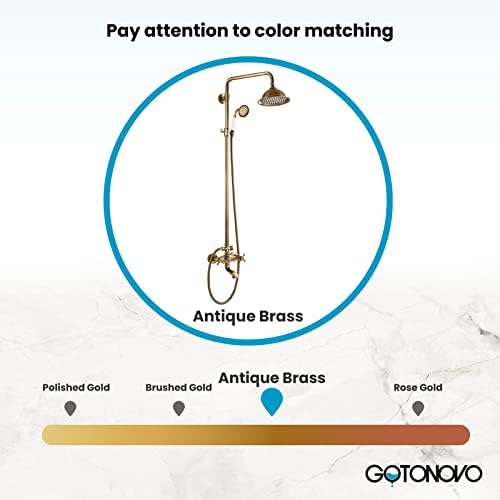 Gotonovo 3-in-1 Shower Faucet - 8 inch Rainfall with Tub Spray