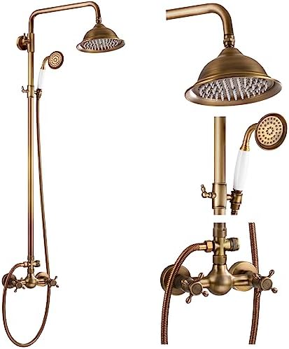 Luxury antique brass rainfall shower head for bathroom - waterproof durable
