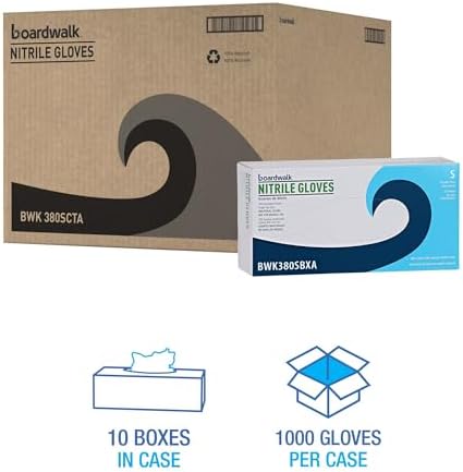 Boardwalk 380SBXA 4 Mil Disposable Nitrile Gloves Small Blue 100 Box