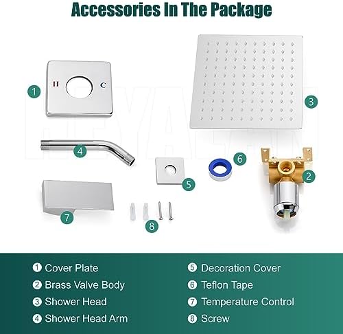 Sturdy Stainless Steel Rainfall Shower Head Set for US