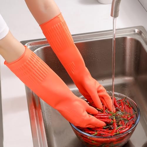 Premium Long Rubber Gloves for Kitchen Home Cleaning