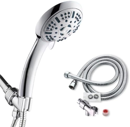 BAIKAISHUII 6-Function Water-Saving Chrome Handheld Shower Head