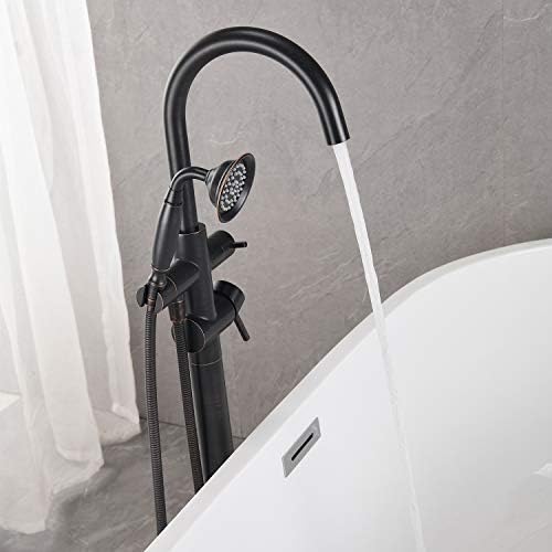 Wowkk Tub Filler Freestanding Faucet with Hand Shower