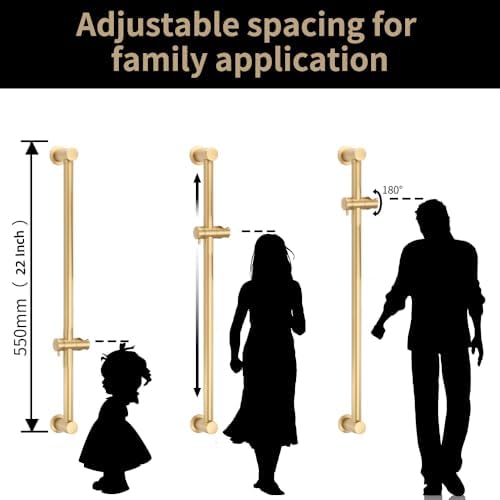 Adjustable 22-Inch Shower Bar with Durable Brass Plumbing for Home Use