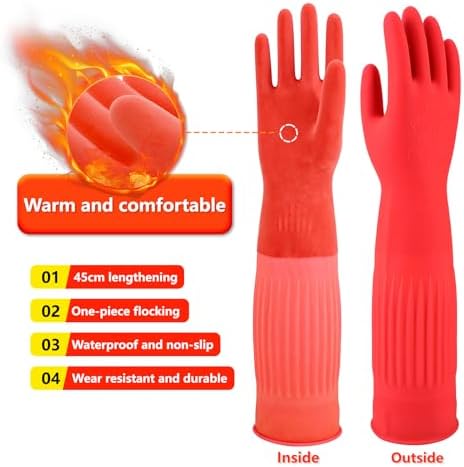 North Tower Rubber Kitchen Cleaning Gloves