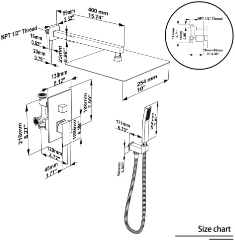 Durable Rainfall Luxury Shower System