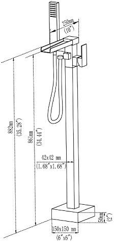 Freestanding bathtub Faucet with 6 GPM Flow Matte Black