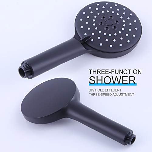 Adjustable Shower Bracket 3-Function Handheld Shower SUS 304 Black Durable Aesthetic