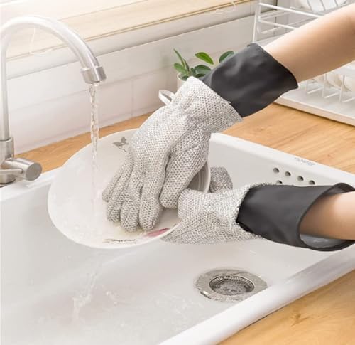 Wire Dishwashing Gloves Multipurpose Wire Dishwashing Gloves for Wet and Dry