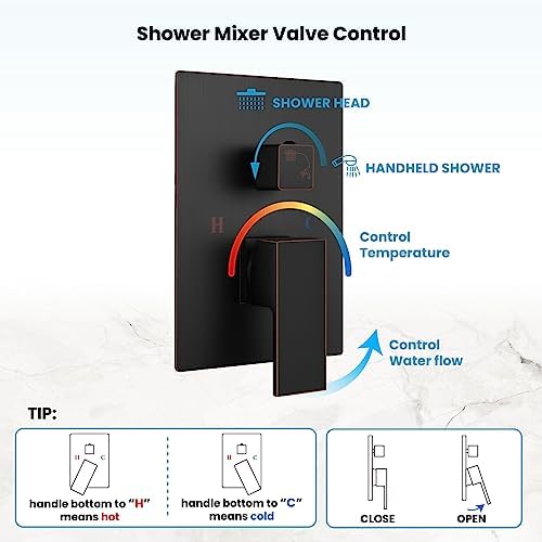 Rainfall Shower Head Set with Rough-In Modeled for Luxury