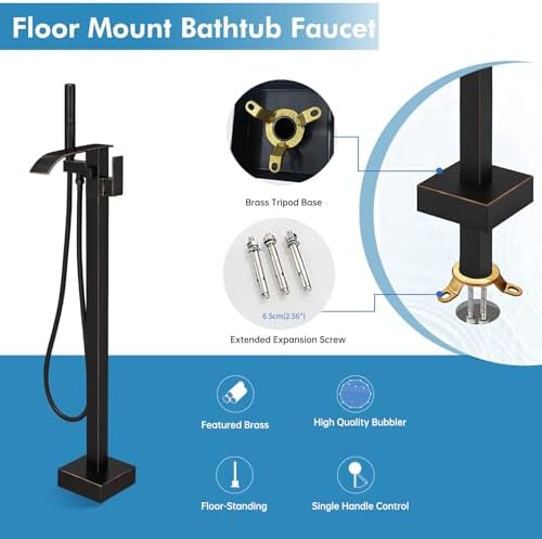 RUMOSE -Freestanding Tub Filler with Handheld Shower for a Relaxing Bath Experience
