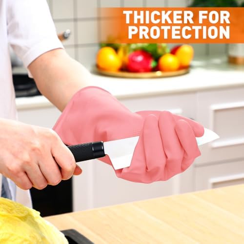 AmazonBasics 30 Pair Reusable Kitchen Rubber Gloves