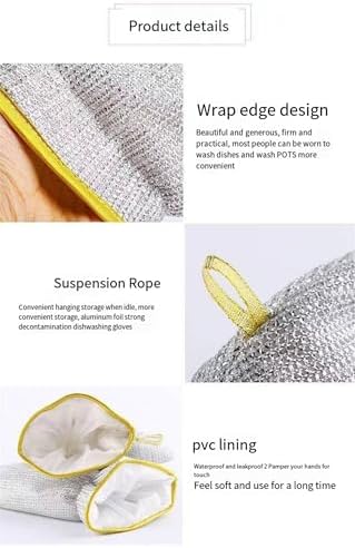 Wire Dishwashing Gloves for Kitchen Cleaning