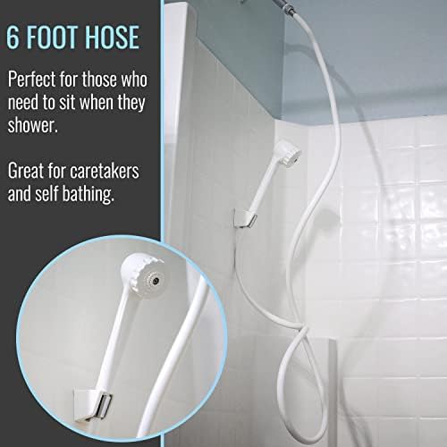 HealthSmart Modern Handheld Shower Head with 6 Foot Hose