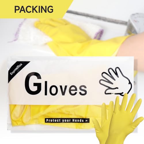 ProiFlux natural rubber cleaning gloves 2 pairs reusable extra large