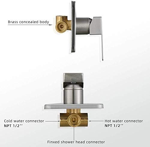 Premium Brushed Nickel Rain Shower Head with Wall-Mounted Design