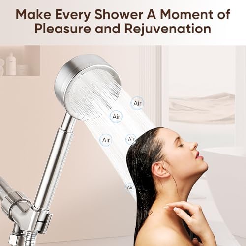 GOXIUHANStainless Steel Handheld Shower Head Set with 59 Hose and Noise Reduction Technology