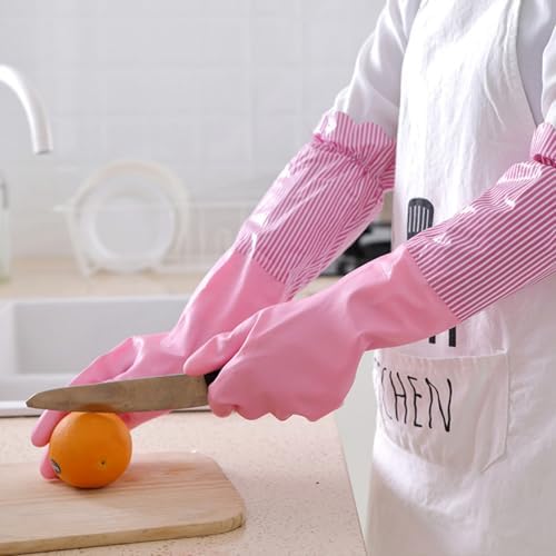 Household Cleaning Gloves Waterproof Cotton Lined