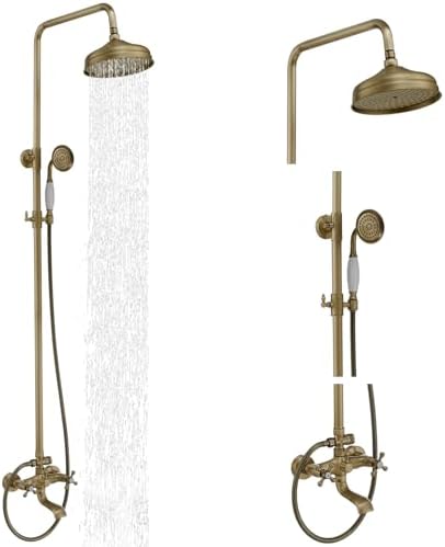 BWE Outdoor Showers Triple Function with antique brass finish