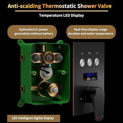 Thermostatic Shower System with Push Button Faucet Set