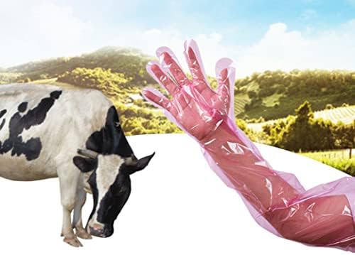 SUERVA 100-Piece Disposable Long Arm Gloves Waterproof PE Material