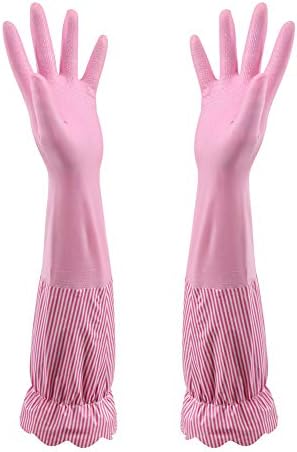 Household Cleaning Gloves Waterproof Cotton Lined
