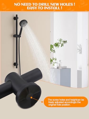 Adjustable 316 Stainless Steel Shower Head with 30-inch Slide Bar Hose