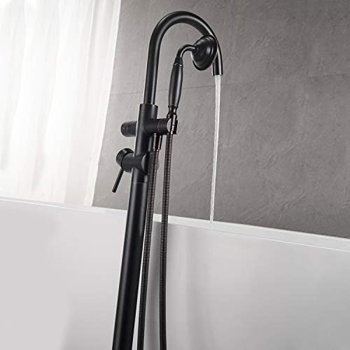 Wowkk Tub Filler Freestanding Faucet with Hand Shower