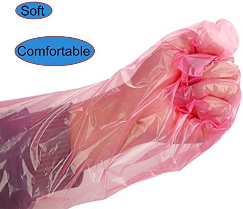SUERVA 100-Piece Disposable Long Arm Gloves Waterproof PE Material