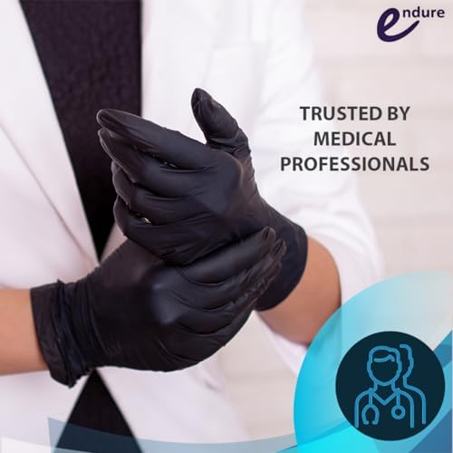 Endure Industries High-Quality Nitrile Exam Gloves in Starlight Black