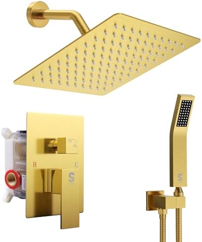 SR SUN RISE 8-Inch Rain shower system Brushed Gold